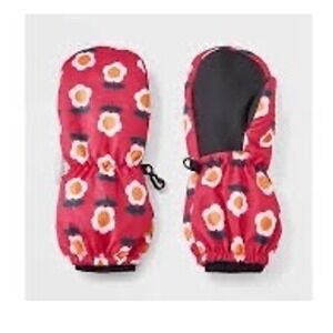 Cat & Jack Toddler Pink Floral Water Resistant 3M Thinsulate Mittens 12-24M